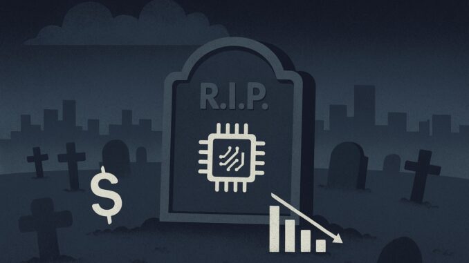Illustration of Nigerian tech graveyard as multi-million dollar startups fold.